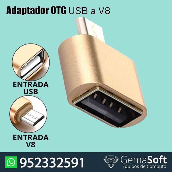 Adaptador OTG USB-V8